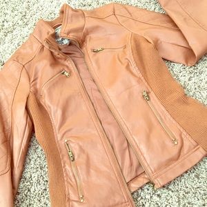 Light brown leather jacket